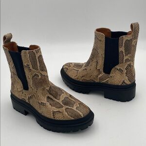 Lucky Brand Snake Ankle moto Boots women 7M festival Casual Y2K retro leather
